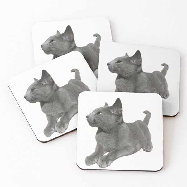 Item preview, Cute Russian Blue Kitten Sticker – Playful Little Renzo designed and sold by SilverBlueCat.