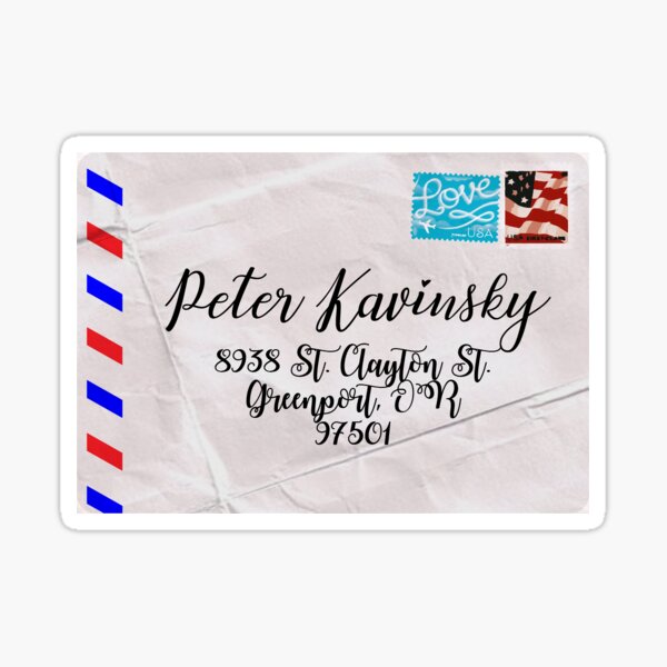 Peter Kavinsky's Letter Sticker