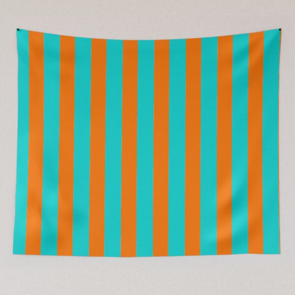 Item preview, Turquoise and Orange Tropical Wide Vertical Stripes designed and sold by Feeling Artsy.