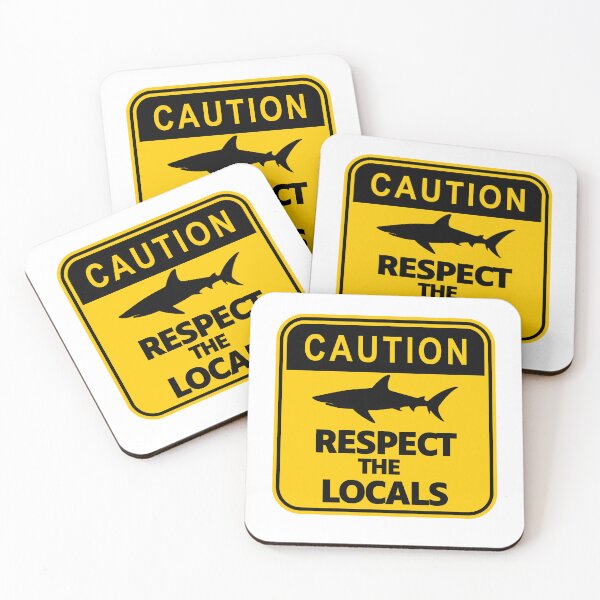 Item preview, Caution: Respect the locals - Protect our oceans save the sharks  designed and sold by SkeletonsDanger.