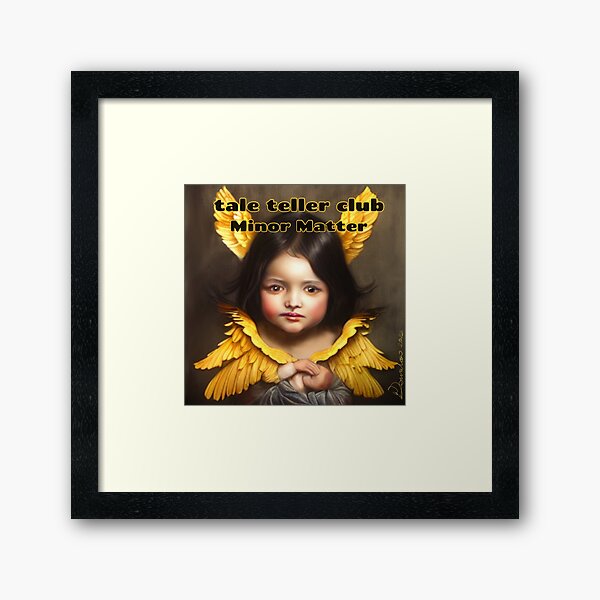 Minor Matter – Tale Teller Club | Futuristic Angel Artwork, Machine vs Humanity Framed Art Print