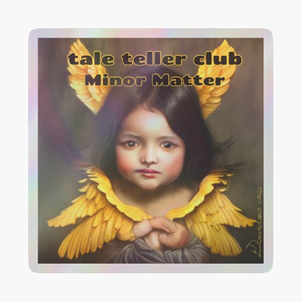 Minor Matter – Tale Teller Club | Futuristic Angel Artwork, Machine vs Humanity Holographic Sticker