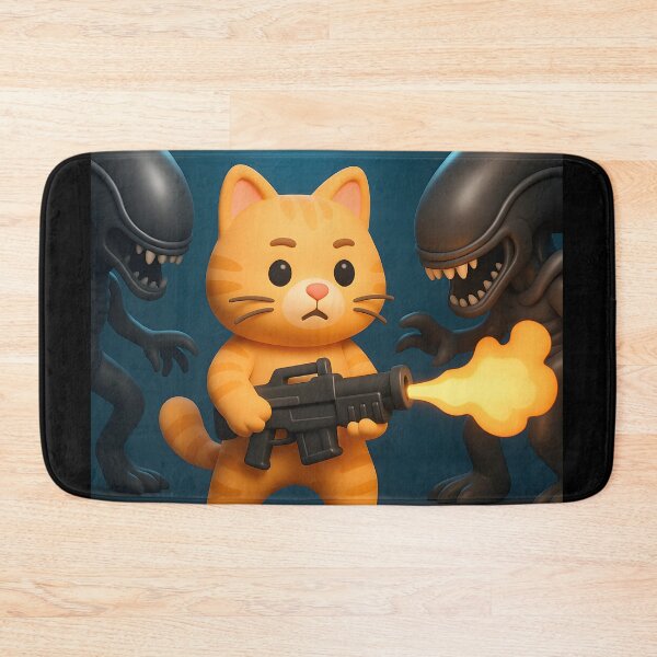 Item preview, Jonesy the Cat vs Xenomorph Alien: Cute Firepower  designed and sold by MovieMusicMaker.