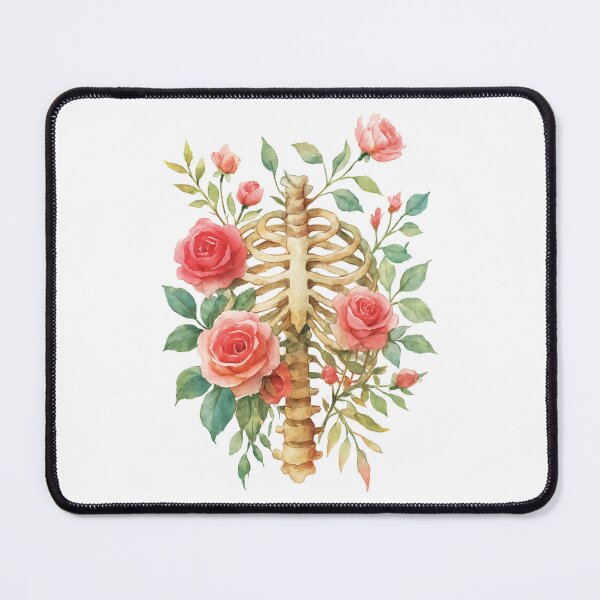Item preview, Watercolor Floral Ribcage Anatomy – Botanical Boho Art designed and sold by PrintsGate.