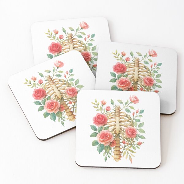 Item preview, Watercolor Floral Ribcage Anatomy – Botanical Boho Art designed and sold by PrintsGate.
