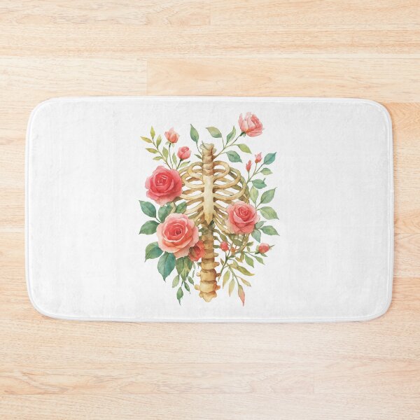 Item preview, Watercolor Floral Ribcage Anatomy – Botanical Boho Art designed and sold by PrintsGate.