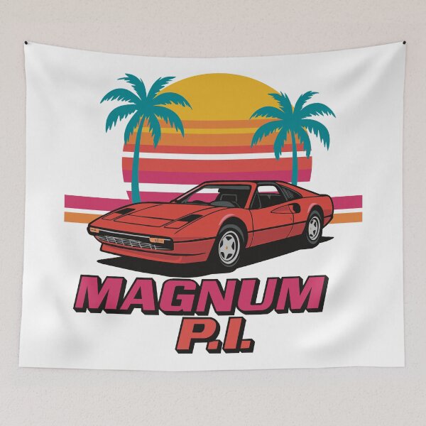 Item preview, Magnum PI Retro Car Sunset Palm Tree Style designed and sold by ChunkByChunk.