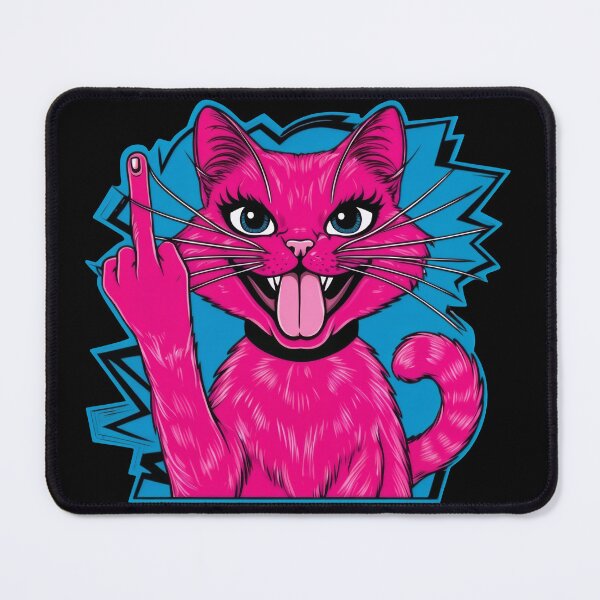 Item preview, Pink cat shows the middle finger designed and sold by HolaJosephina.