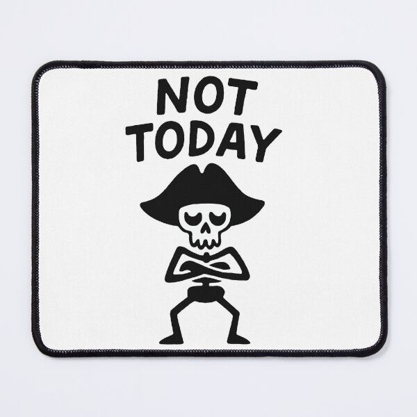 Item preview, Not Today Pirate Skeleton – Grumpy Cartoon Skull Illustration designed and sold by PitselehStudio.