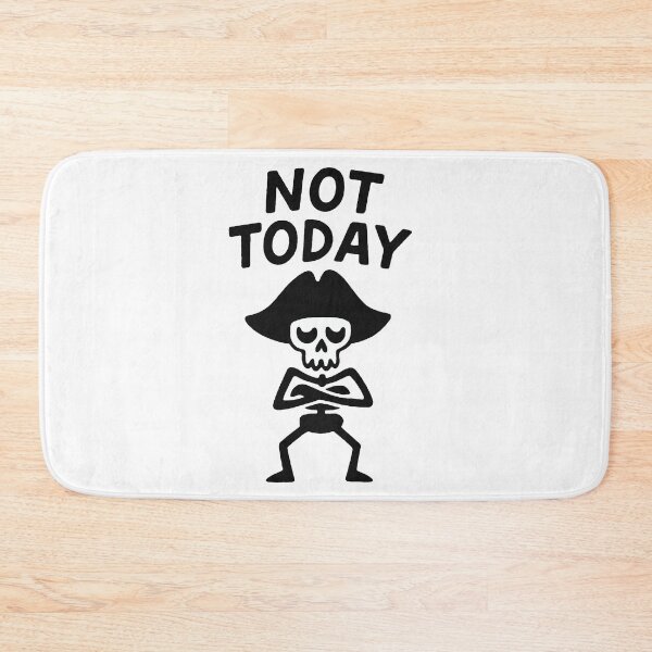Item preview, Not Today Pirate Skeleton – Grumpy Cartoon Skull Illustration designed and sold by PitselehStudio.