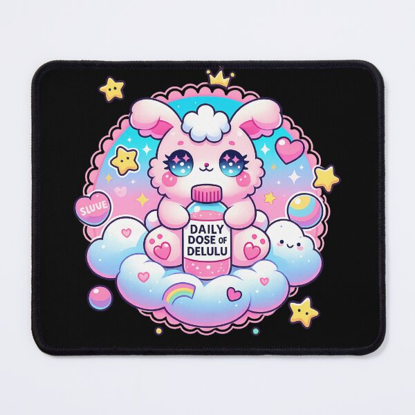 Item preview, Daily Dose of Delulu – Cute Kawaii Bunny Pastel Art designed and sold by ArcadiaSilence.