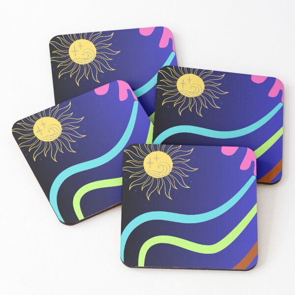 Item preview, Cosmic Sun with Colorful Waves on Dark Sky designed and sold by Paragau.