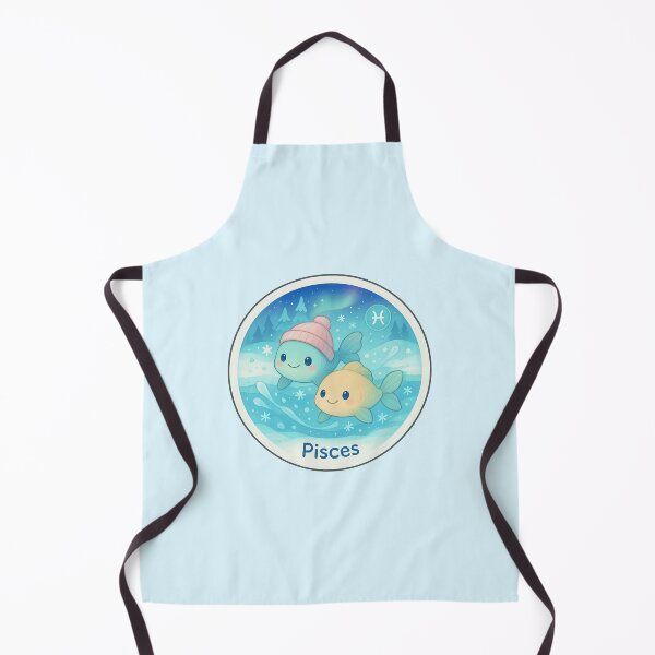 Item preview, Cute Winter Pisces Zodiac Sign Sticker – Kawaii Fish Duo in Snowy River designed and sold by Nuist25.