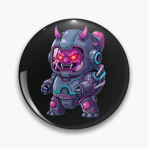 Item preview, Mecha Oni Pilot – Cute Futuristic Demon in Robot Suit designed and sold by PunnyBean.