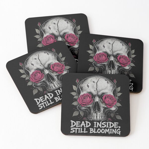 Item preview, Dead Inside, Still Blooming – Grunge Skull & Roses designed and sold by Nin Tai.