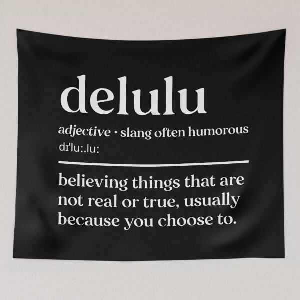 Item preview, Delulu Meme Word Design | Funny Gen Z Slang Trend Sticker, Shirt & Gift (white) designed and sold by Rodney's Marketplace.