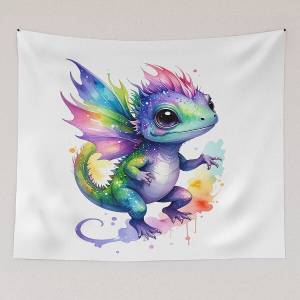 Item preview, Little Elf Fantasy Dragon - dragon baby watercolors No. 7 designed and sold by LiskoDesign.