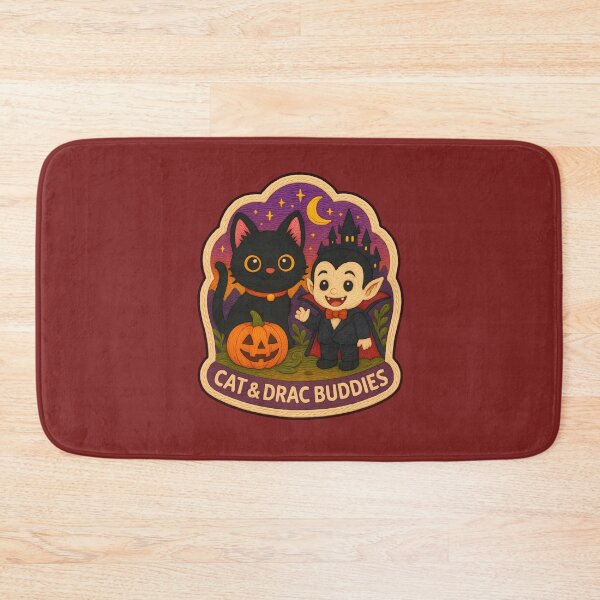 Item preview, Halloween Cat & Dracula Embroidery Patch – Cute Vampire Black Cat Sticker Design designed and sold by Nuist25.