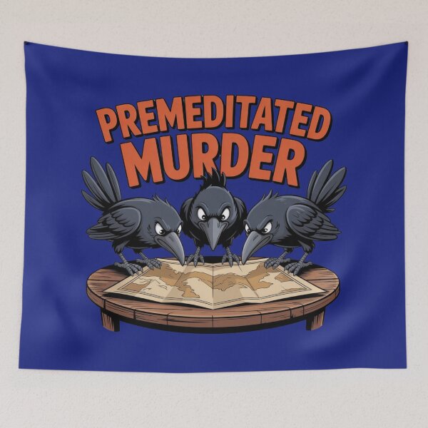 Item preview, Premeditated Murder – Funny Crow Pun Cartoon Design designed and sold by Timeless Design.
