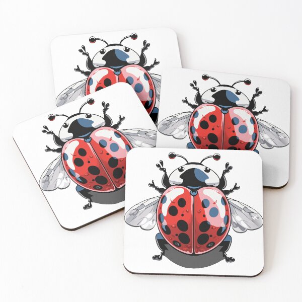 Item preview, A vibrant and stylized illustration of a ladybug with bold red and black-spotted elytra designed and sold by Royalsticker.