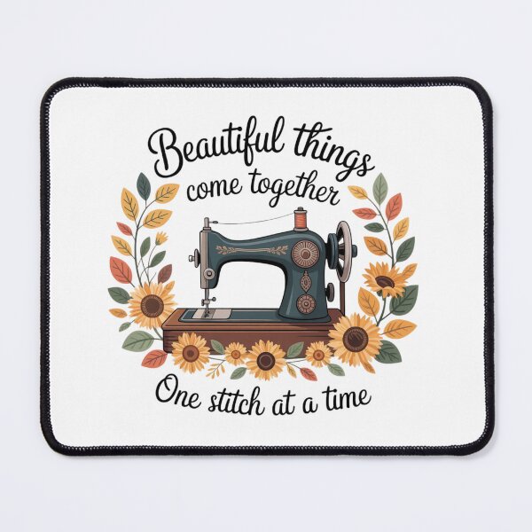Item preview, Vintage Sewing Machine Floral Quote Design designed and sold by TMS-Studio.