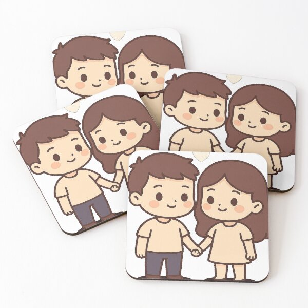 Item preview, Cute Cartoon Couple Holding Hands | Love Illustration for Wallpapers & Gifts designed and sold by KDesignCrafts.