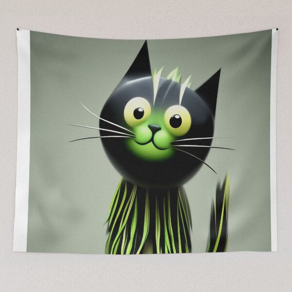 Item preview, green black cat designed and sold by WilliamPyr.