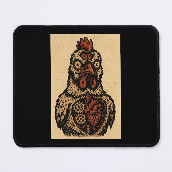 Item preview, Possessed Chicken with Alien Heart and Gears Design designed and sold by Nuvijo.