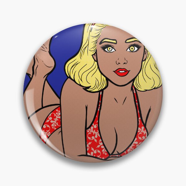 Item preview, Blonde Red Bikini Pinup designed and sold by SolefulStickers.