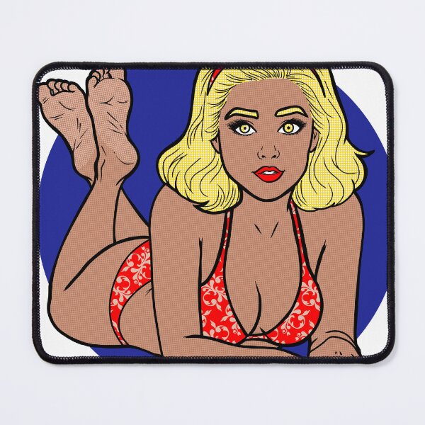 Item preview, Blonde Red Bikini Pinup designed and sold by SolefulStickers.