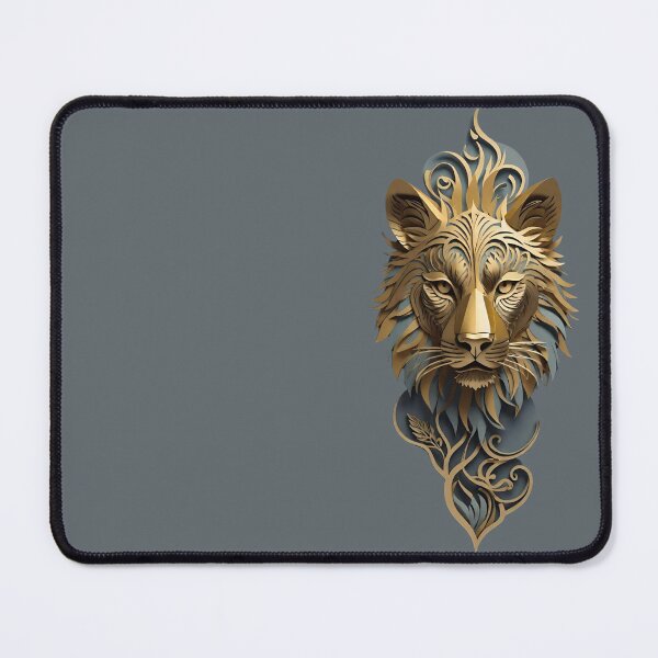 Item preview, Tiger face like a paper cut in gold designed and sold by IHImage.