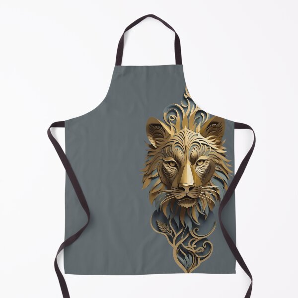 Item preview, Tiger face like a paper cut in gold designed and sold by IHImage.