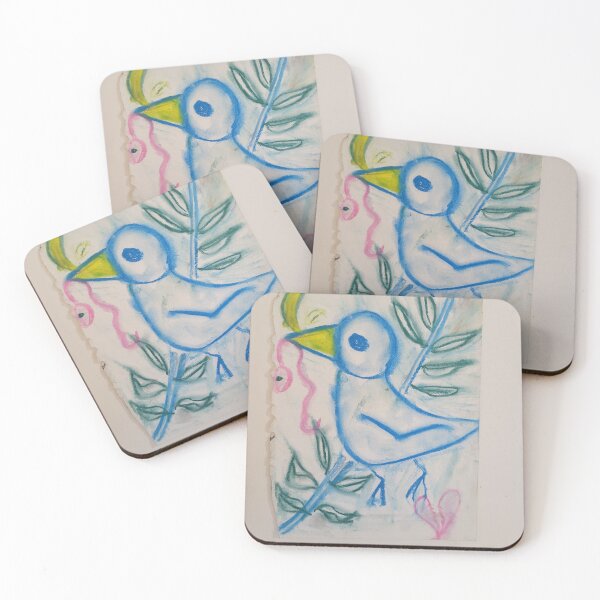 Item preview, Blue bird with pink snake designed and sold by HJstoryjourney.