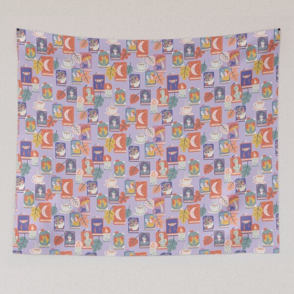 Item preview, Bookstore Fall Ambience Hand Drawn Pattern designed and sold by permare.
