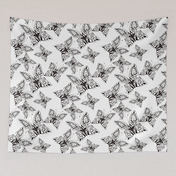 Item preview, Seamless texture background black and white Butterfly. designed and sold by fuzzyfox.