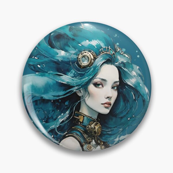Item preview, Mermaid, mermaid with blue hair designed and sold by IHImage.
