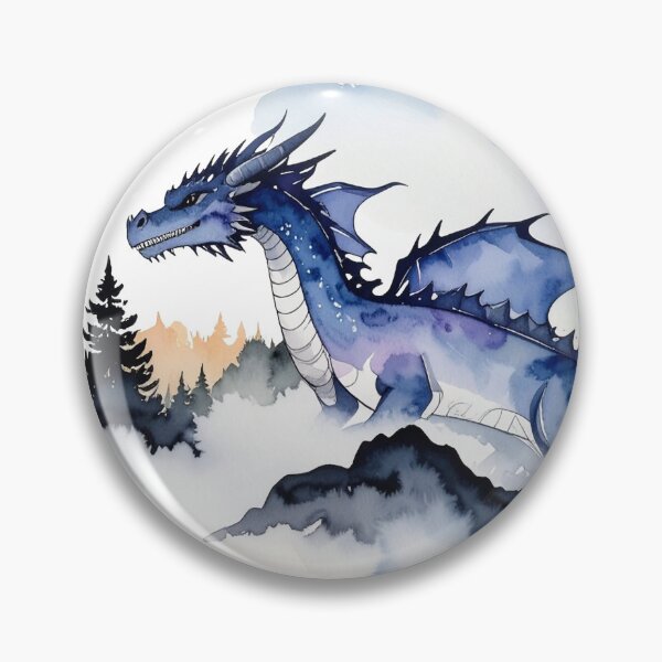 Artikelvorschau, Wasserfarben Drache in pastell blau Tönen entworfen und verkauft von LiskoDesign.