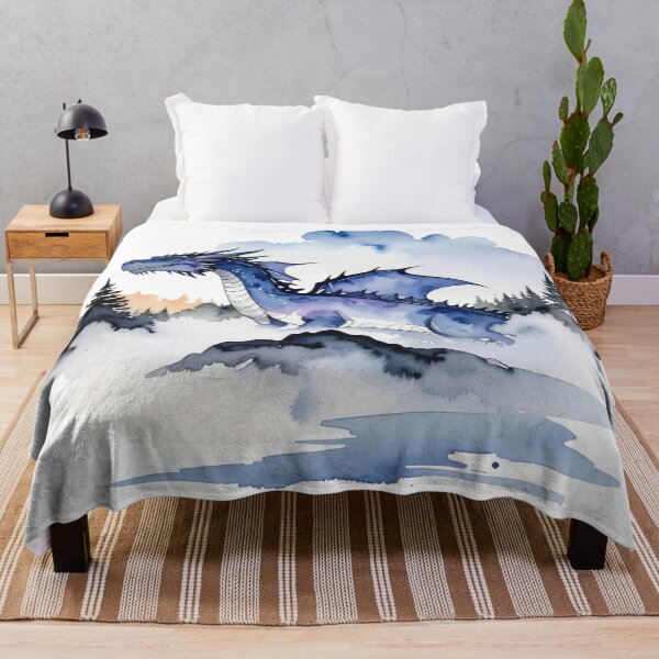 Artikelvorschau, Wasserfarben Drache in pastell blau Tönen  entworfen und verkauft von LiskoDesign.