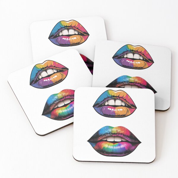 Item preview, Colorful Lips Sticker – Vibrant Pop Art Rainbow Lipstick Design designed and sold by apppilot.