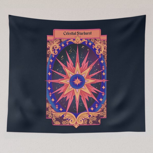 Item preview, Celestial Starburst Tarot Card – Mystical Cosmic Mandala designed and sold by AlyaCreates.