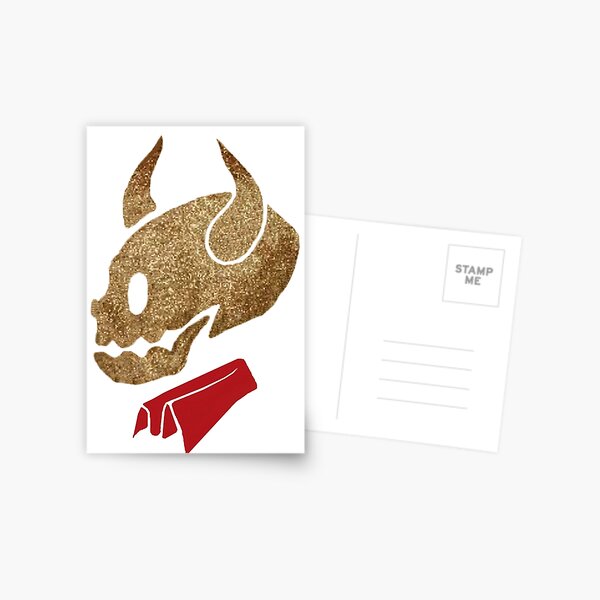 Glitter Devil Skull Postcard