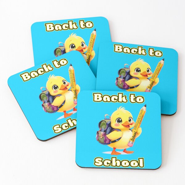 Item preview, Adorable Duck with Pencil and Backpack designed and sold by Doodle-Bloom.