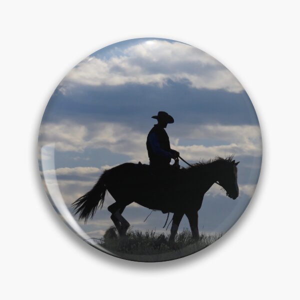 Item preview, Cowboy Silhouette Outlined by blue and white sky designed and sold by AlsknMommaBear2.