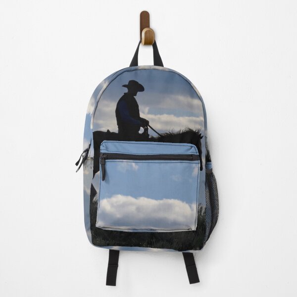 Item preview, Cowboy Silhouette Outlined by blue and white sky designed and sold by AlsknMommaBear2.