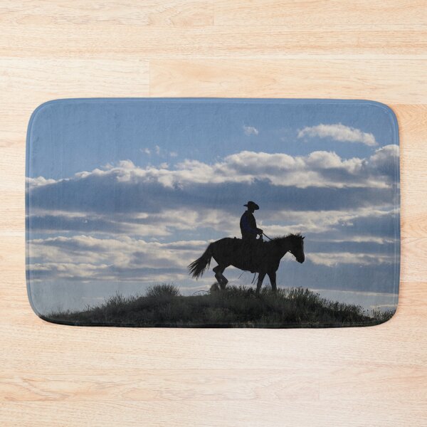 Item preview, Cowboy Silhouette Outlined by blue and white sky designed and sold by AlsknMommaBear2.