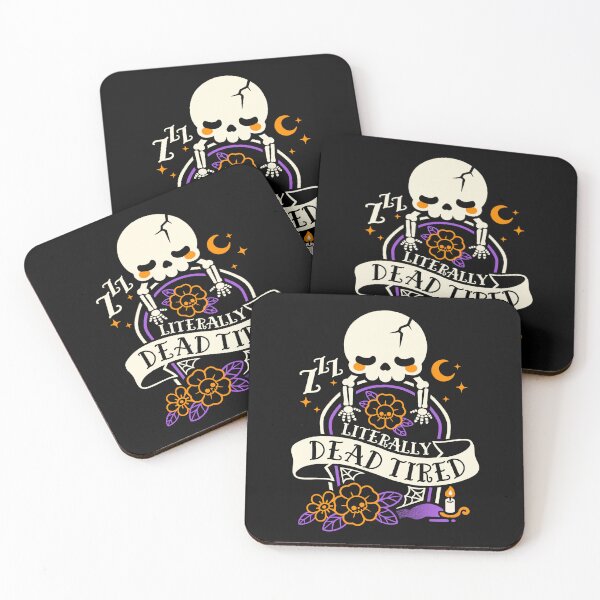 Item preview, Literally dead tired cute sleeping skeleton designed and sold by NemiMakeit.