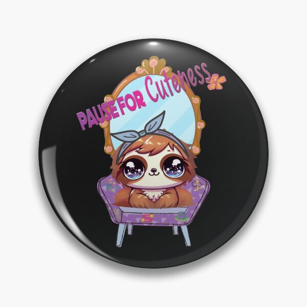 Item preview, Pause for Cuteness – Kawaii Sloth Vanity Mirror Design designed and sold by STSD25.