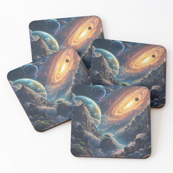 Item preview, Epic Space Anime: Mythical Planets and Futuristic Spaceships designed and sold by NeonMystic.