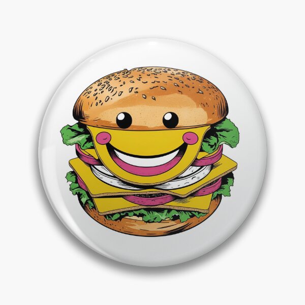 Item preview, Happy Smiling Burger – Fun Food Pop Art Design designed and sold by Pixel--Threads.