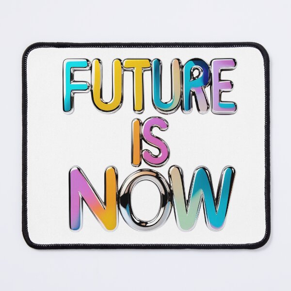 Item preview, Future Is Now – Chrome Text Y2K Retro Typography designed and sold by Pixel--Threads.